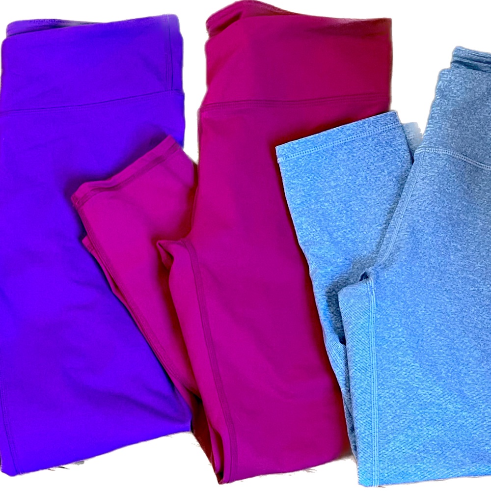 Fabletics cropped leggings, set of three. XS